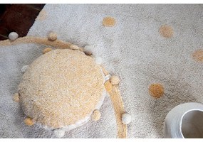Okkersárga-krémszínű mosható kézi szövésű pamut gyerek szőnyeg 120x160 cm Hippy Dots Honey – Lorena Canals