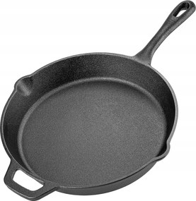 Öntöttvas Serpenyő Nagy 25cm Indukciós Gáz Grill Tűzrakóhely Tartós Öntöttvas Tányér