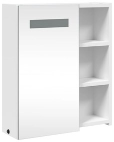 fehér tükrös fürdőszobaszekrény LED-del 45 x 13 x 52 cm