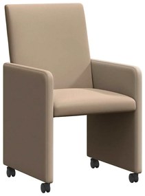 vidaXL Kerekes Étkező Székek 2 pcs Cappuccino 57 x 66 x 94 cm Műbőr