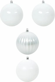 vidaXL Karácsonyi Díszgömb Készlet XXL 4 pcs Fehér Műanyag