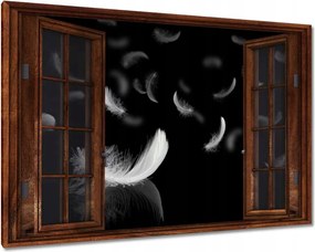 Vászonkép 90x60 Hulló fehér tollak