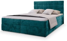 Kárpitozott boxspring ágy GLORIEN VELVET 160x200 cm türkiz Matrac: Matrace Bonell pružinová