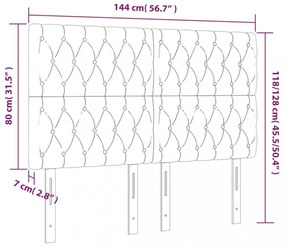 4 db sötétbarna szövet fejtámla 72x7x78/88 cm