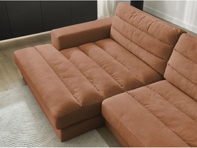 Narancssárga bársony sarokkanapé (bal oldali-heverő résszel) Sierra – Bobochic Paris