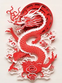 Poszter 75x100cm Vörös sárkány