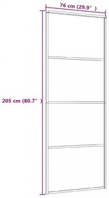 fehér matt ESG üveg és alumínium tolóajtó 76 x 205 cm