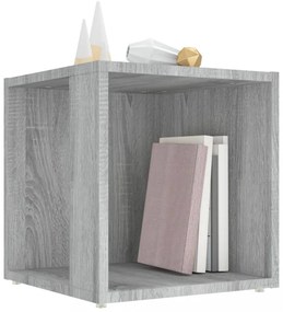szürke sonoma színű szerelt fa kisasztal 33x33x34,5 cm