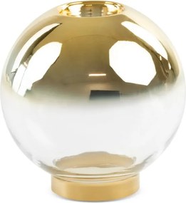 Dekorációs gyertyatartó Zoja 15x15 arany átlátszó üveg gömb