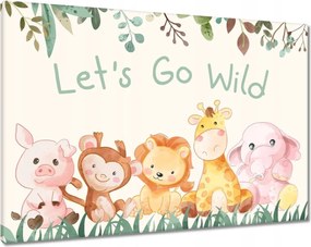 Våszonkép 100x70 Lets go wild Aranyos ållatok