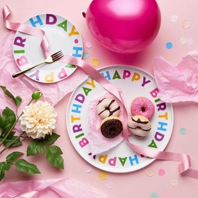 HAPPY BIRTHDAY kistányér Ø 20 cm, színes