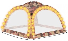 terepszínű rendezvénysátor LED-del/4 oldalfallal 3,6x3,6x2,3 m