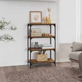 füstös tölgy szerelt fa és acél könyvszekrény 60 x 33 x 100 cm