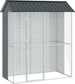 vidaXL Madár kalitka Antracit 215 x 110 x 247 cm Horganyzott acél