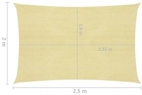 bézs HDPE napvitorla 160 g/m² 2 x 2,5 m