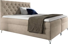 Boxspring ágy, 120x200, bézs Velvet szövet, GULIETTE + ajándék