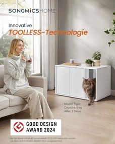 SONGMICS macskaalom-szekrény hófehér színben