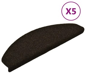 5 db sötétbarna tűlyukasztott öntapadó lépcsőszőnyeg 65x21x4 cm