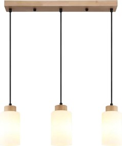 Globo 15977-3H - ROWENA kábellel függesztett csillár 3xE27/60W/230V tölgy/fehér