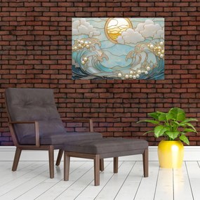 Kép - 3D gyöngyök az óceánban (90x60 cm)