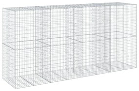 horganyzott vas gabion kosár fedéllel 400 x 100 x 200 cm
