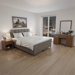Boxspring ágy, 160x200, barnásszürke taupe, ALMA