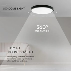 LED fürdőszobai mennyezeti lámpa LED/24W/230V IP44 3000K Ø29 cm fekete
