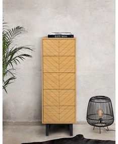 Camden Narrow Herringbone Print komód tölgyfa dekorral, 40 x 123 cm - Woodman