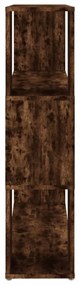 füstös tölgy színű térelválasztó könyvszekrény 100x24x94 cm