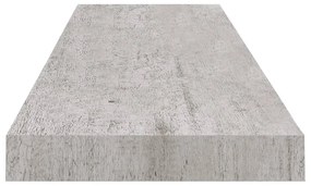2 db betonszürke MDF lebegő fali polc 90 x 23,5 x 3,8 cm