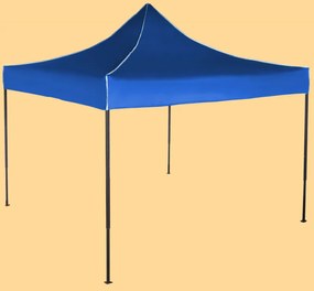 Gyorsan összecsukható sátor 3x3 m – acél, Kék, Oldalfalak nélkül