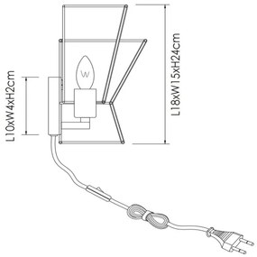 Lucide 10220/01/72 - Fali lámpa TASMAN 1xE27/60W/230V bézs