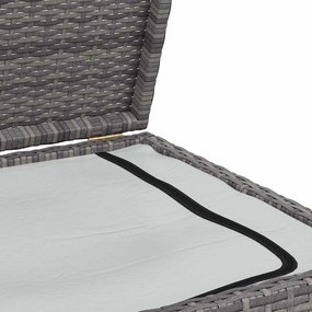 Szürke Polyrattan Kerti Tárolóláda 120 X 50 X 60 Cm