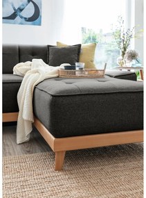 Dazzling Daisy sötétszürke kinyitható U alakú kanapé, bal oldalas - Miuform