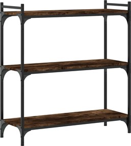 vidaXL 3 szintes füstös tölgy színű szerelt fa könyvespolc 80x30x86 cm