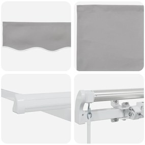 Kézi Behúzható Napellenző Világosszürke 300x250 cm