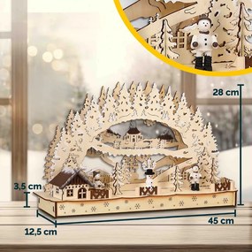 CLEMENT karácsonyi LED ív, 45x12,5x28cm, természetes barna Monzana