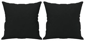 2 személyes fekete mikroszálas szövetkanapé párnákkal 120 cm