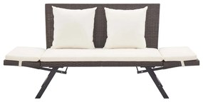 barna polyrattan kerti pad párnával 176 cm
