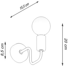 Sollux SL.1445 - Fali lámpa VECTOR 1xE27/15W/230V fekete