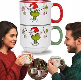 Grinch Karåcsonyi bögre, 2 db-os påros bögre szett Ajåndék 300 ml