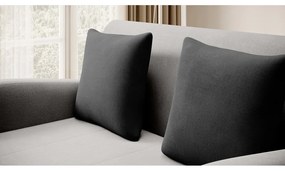 Világosszürke-antracitszürke bársony kinyitható kanapé 130 cm Ario – ELTAP