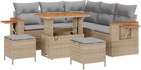 vidaXL Kerti Kanapé Szett párnával 8 pcs Beige és Világosszürke