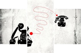 Kép - Telefon rajza Banksy stílusában (90x60 cm)