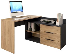 Sarok PC asztal Klodekas 9 (grafit + artisan tölgy) . 1116370