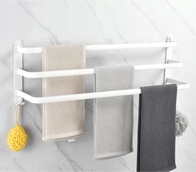 Törölközőtartó Fehér Fürdőszoba 50CM 3 karos