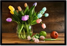 Poszterek keretben 60x40 Csokor Színes tulipánok