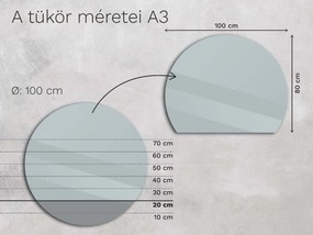 Atipikus tükör LED világítással A3 50x10