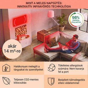 Klarstein Wonderwall Air Art Smart, infravörös hősugárzó, 60 x 120 cm, 700  W, tenger függőlegesen