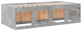 betonszürke kanapéágy fiókkal matrac nélkül 90x200 cm